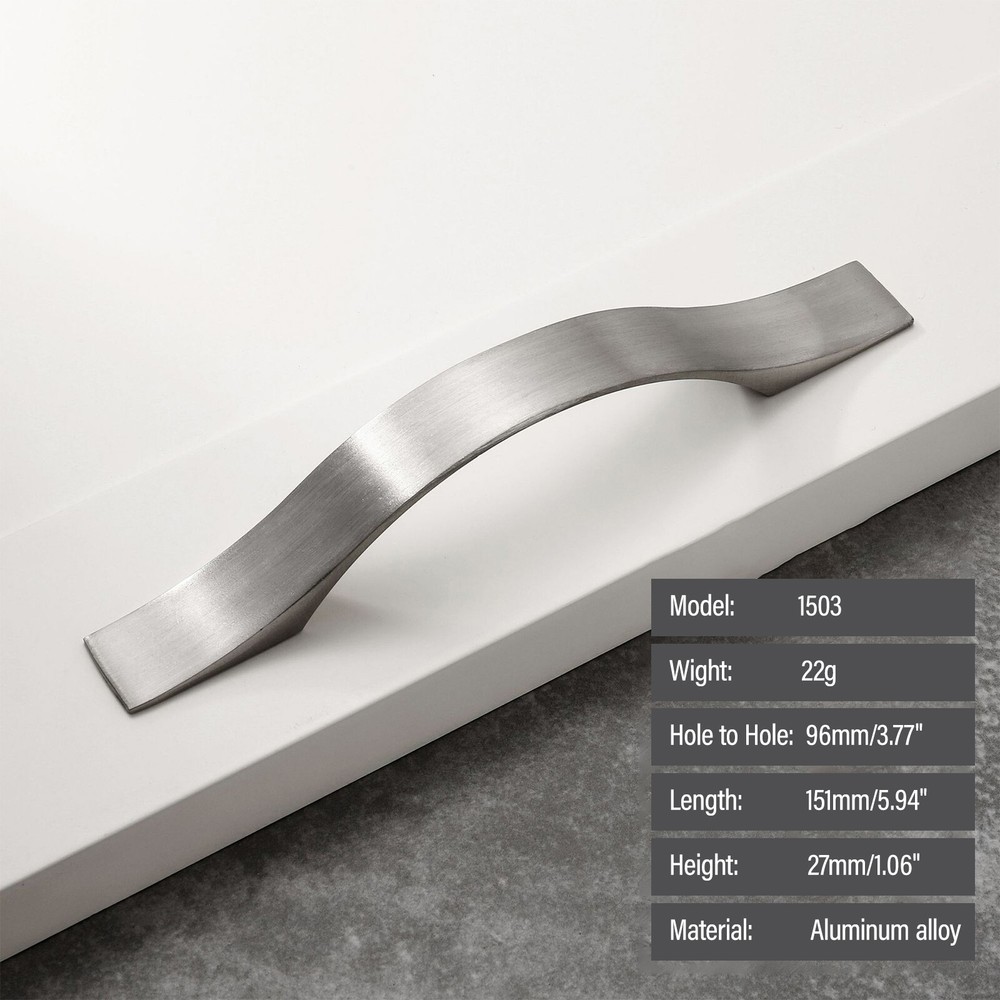 Modern Stainless Steel Kitchen Cabinet Drawer Cupboard Handles Brushed Nickel US