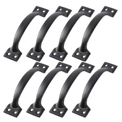 8PCS Barn Door Handles 6” Metal Door Handles Black Gate ES Closet Pull ES for…