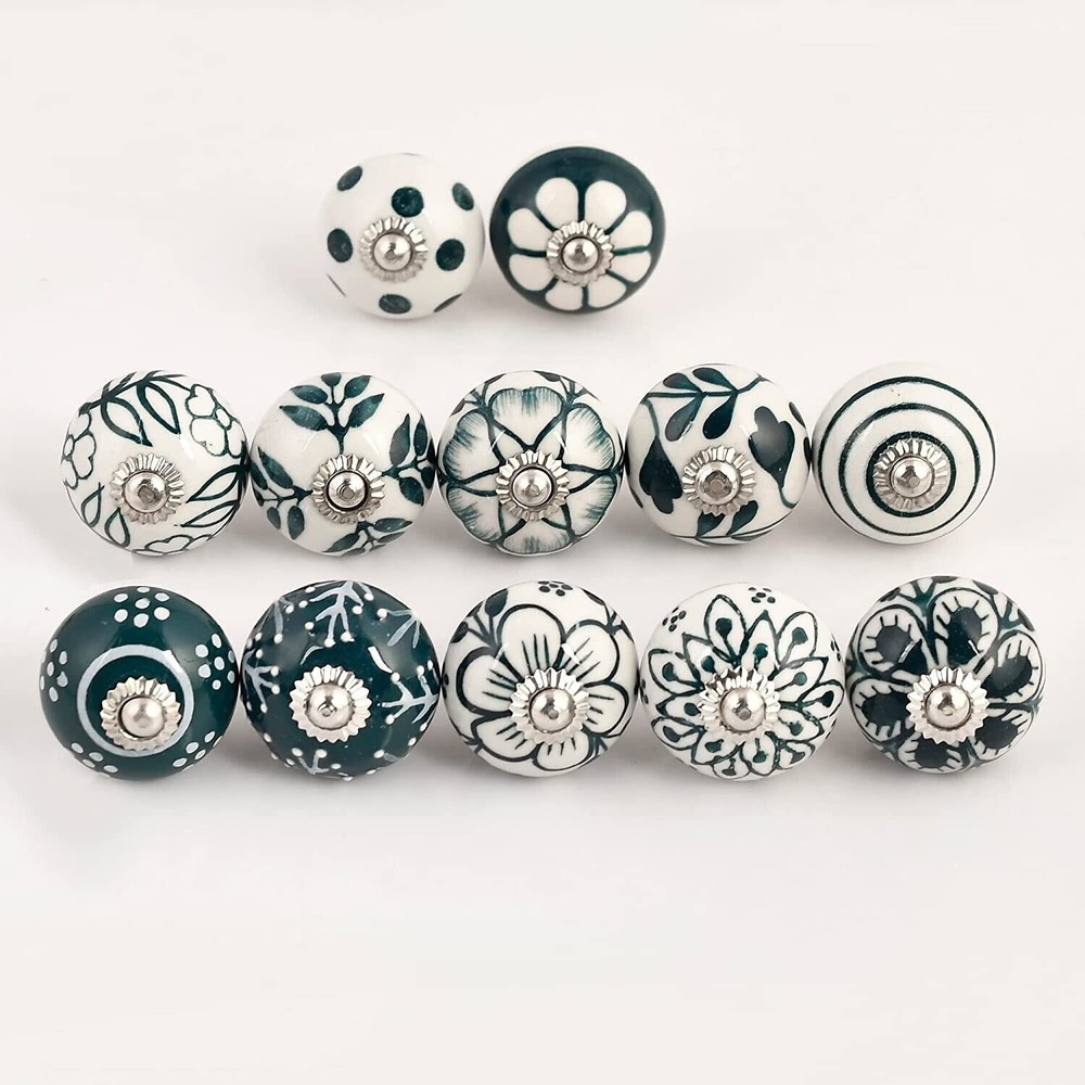 Wholesale Lot 30 PC Indian Ceramic Door Knobs Cabinet Door Pulls Handle