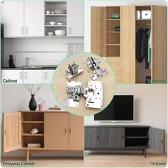 2 Pcs Cabinet Door Hinges, Cabinet Hinge Repair Plate Kit Fix Loose Sagging Cabi