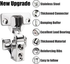 4 Pack 1/2 inch Overlay Soft Close Cabinet Door Hinges for Kitchen Cabinet Hi…