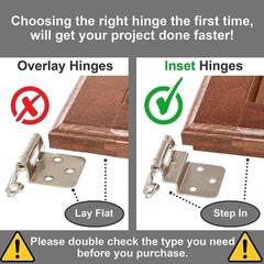 3/8″ Inset Cabinet Hinges Brushed Nickel 1 Pair -2 Pcs Offset Self Closing Ca…