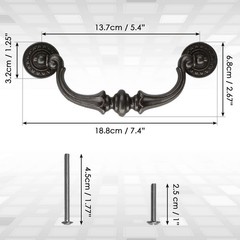 5.5 5 1/2 -Inch Drawer Pulls, 2 Pack 140mm Hole Centers Vintage Style Large D…