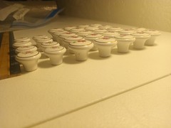 Vintage Rose White Gold Trim Porcelain Cabinet Knob Lot Of 30 W Screws 2 Sizes
