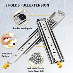 Locking Heavy Duty Drawer Slides Full Extension 12–60 Inch 500 LB | Side Mount L