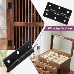 6pcs Black Butt Hinges 2.63″ x 1.46″ Cabinet Door Hinge Jewelry Box Hardware