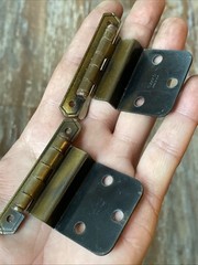 6 Pr 12 Stanley Ranch Craft Saddle Strap Antique Brass 3/8″ Inset Hinges 4310-F3