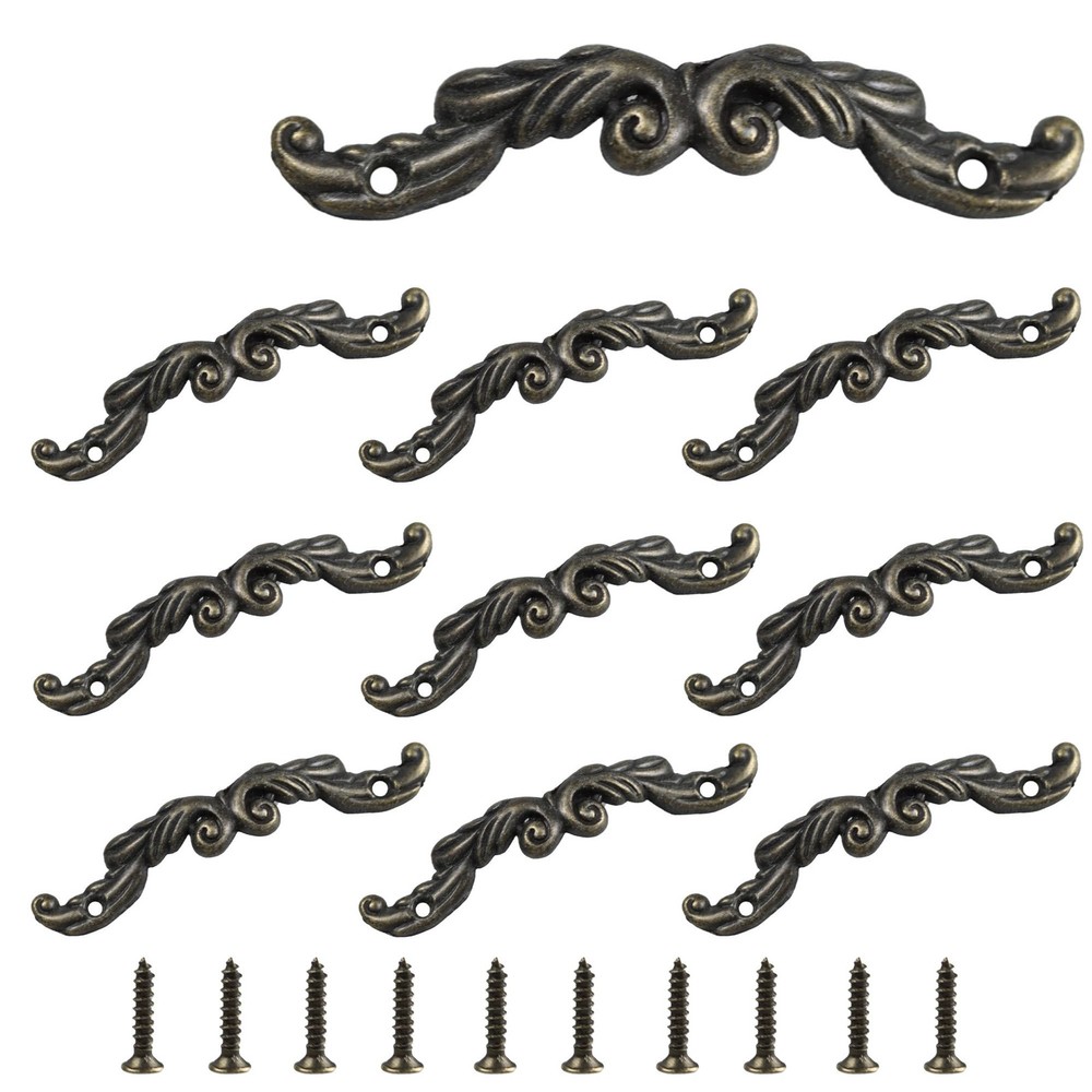 Runseaway 12PCS Antique Bronze Decorative Arch 3″ x 0.6″,