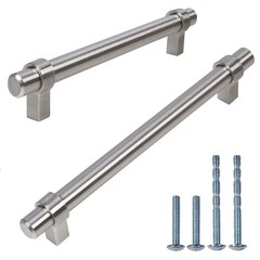 Satin Nickel Cabinet Handles,10 Pack,T bar Cabinet Pull, Brushed Nickel Drawe…