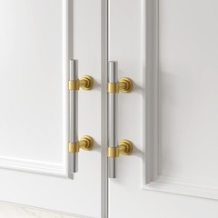 homdiy 10 Pack 3″ Brushed Nickel & Gold Cabinet Pulls Handle Drawer