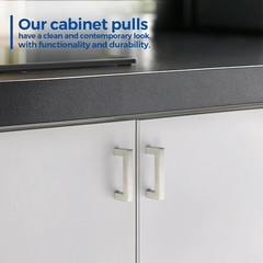 8 Pack Brushed Nickel Cabinet Pulls, 3 Inch Square Drawer Handles