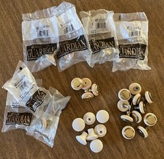 Lot Of 30 Vintage Amerock NOS White Gold Almond Drawer Cabinet Round Knob Pull