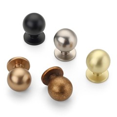 9BUILD 10 Pack 1.2 Inch Matte Black Cabinet Knobs – Round Drawer Knobs for Ki…