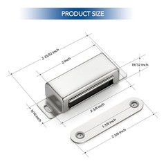 Concealed Cabinet Door Magnets 60lbs 4 Pack Silver Catch