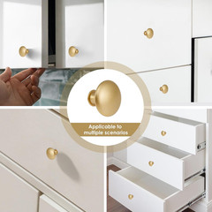 100 Pack Gold round Cabinet Knobs 1-1/6 Inch (30Mm) Drawer Knob Bulk Set/Hollow