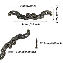 Runseaway 12PCS Antique Bronze Decorative Arch 3″ x 0.6″,