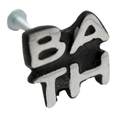 CAROL BEACH KNOBS Bath Cabinet Knob 1-3/16″ Dull Chrome & Black 1142 25+FREESHIP