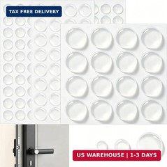 Clear Cabinet Door Bumpers – 148pcs 3 Shapes – Invisible Silicone Rubber Cabinet