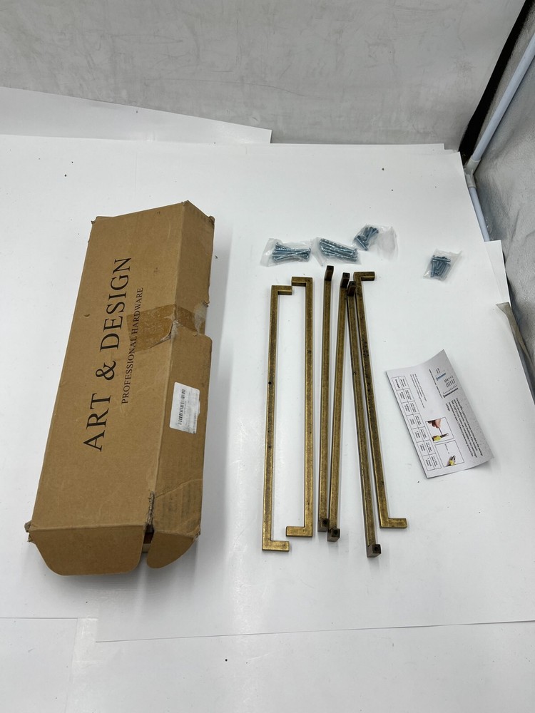 Box of 6 Art Design Professional Hardware Center Antique Brass Cabinet Bar Pull