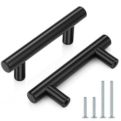 (5 Pack 2-1/2 inch Center-to-Center Bar Cabinet hole center 2-1/2″ Black