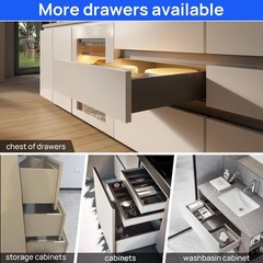10 12 14 16 18 20 22 24 Inch Bottom Mount Soft Close Drawer Slides Full Exten…