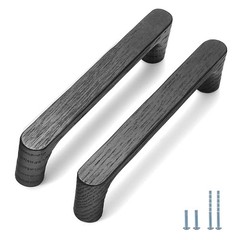 Evionlin Black Round 5 in 2 pcs Wooden Drawer Pulls for Cabinets
