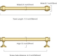 Asidrama (9 Pack) 7.5 Inch (192mm)Gold Kitchen Cabinet Handles Cabinet Pulls Kit