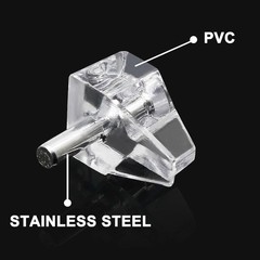50Pcs Shelf Pegs, 3 Millimeters or 1/8 Inch Cabinet Shelf Supports Pins, Clear P