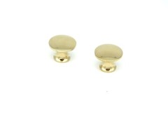 2 SMALL BRASS KNOB, SOLD IN PAIRS, 5/8″ DIA. BOOKCASES SMALL BINS SOLID BRASS