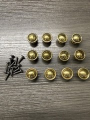 10 Vintage Keeler Brass Antique Finish Cabinet Door Knob Pull Handle Round 1” (8
