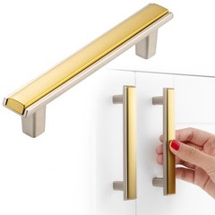 Gold and Nickel Cabinet Pulls Gold and Brushed Nickel Kitchen Cabinet Handles…
