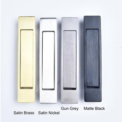 2 PCS Pocket Door Handles Edge Pull Stainless Steel 304 Flush Mount Black