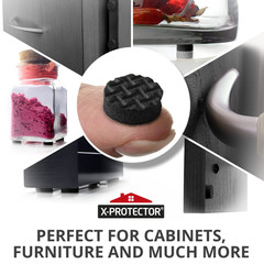Cabinet Door Bumpers 100 PCS Small Black Rubber Pads 3/8′ Self-Adhesive Thick Do