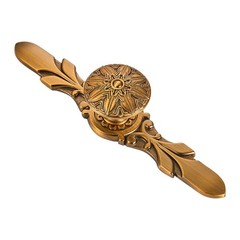 10 PCS 1.41 Inch Antique Brass Cabinet Hardware Knob Plate Flower Drawer Pull