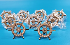 Pack of 9 Retro Nautical Ship Rudder Wheel Cabinet Knobs Drawer Cupboard