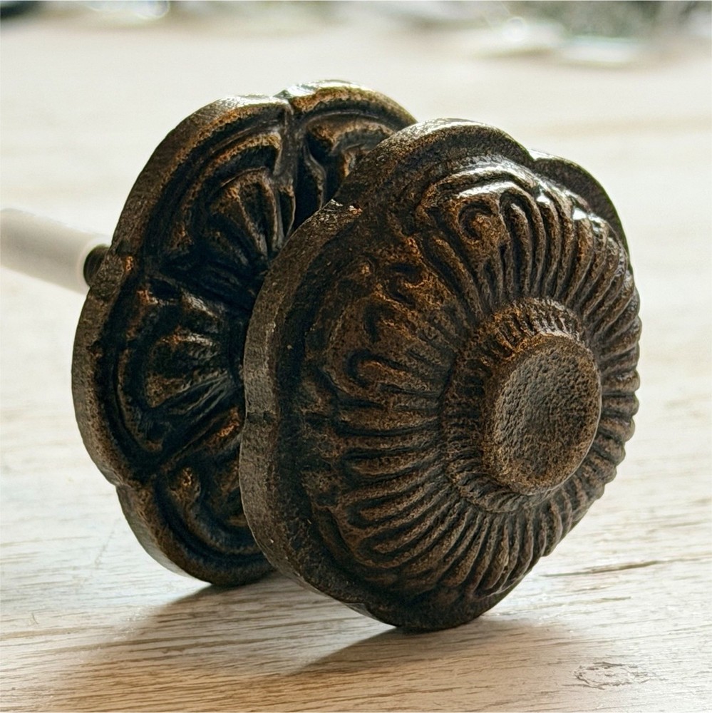 Bronze Metal Cabinet Knob Round Antique Finish Traditional w/ Mounting Stem