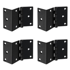 4 PCS Black 2.76 Inch Metal Half Surface Chest 3Fold Cabinet Offset Hinge