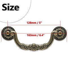 4 Pcs 5 Inch Hole Center Antique Drop Bail Pull Handles Furniture Handles Decor