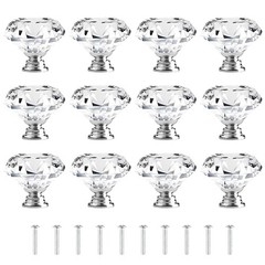 Attom Tech Home [12 PCS] 40mm Crystal Clear 1.6 inch / 40 mm (Silver), Silver