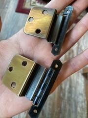 6 Pr 12 Stanley Ranch Craft Saddle Strap Antique Brass 3/8″ Inset Hinges 4310-F3