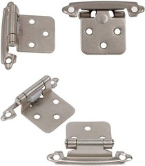 Surface Mount Cabinet Hinges, 10 Count Brushed Nickel with Quiet Closing Feature
