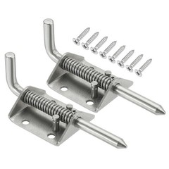2 Pcs 5.31 x 2 Inches Spring Latch Pin with Screws Buckle Silver
