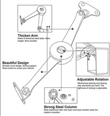 Lid Support Hinge, Heavy Duty Lid Stay Hinges Folding Lid Support Hinge