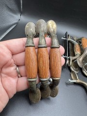 Wood/Metal Brass Color Cupboard/Drawer Cabinet Pull Handles Holes 3″ on Center