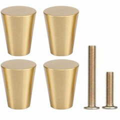 4Pcs 0.79″x0.98″ Solid Brass Cabinet Knobs Handle Cone Shoe Book Drawer Knob …