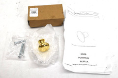 Rejuvenation Round 1-1/4″ Shiny Gold Color Cabinet Knob w/ Hardware Replacement