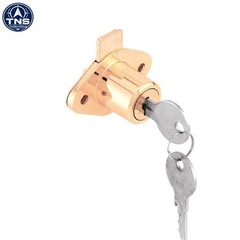 U 9947 Brass Diecast Drawer and Cabinet Lock 7/8 Inch Max Panel Thickness