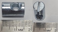 (25) Cross Dowels/Barrel Nuts – 1/4-20 16mm X 10mm Zinc-Plated Off-Centered CNC