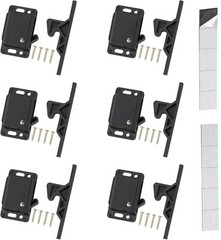 RV Drawer Latches and Catches, 6 Pack Cabinet Door Black