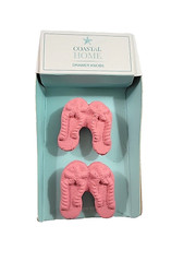 Coastal Home Pink Flip Flops Drawer Cabinet Knobs Pulls Beach Sandstone Textured